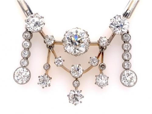 18ct Two Tone Diamond Necklace TDW 6.61ct image