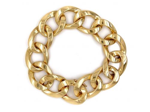 18ct 21cm Open Curb Bracelet image