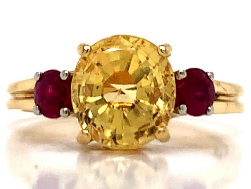 18ct Yellow Sapphire Ruby Ring image