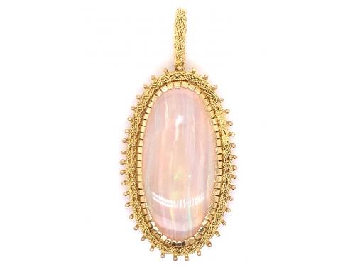 18ct Long Oval Opal Pendant image