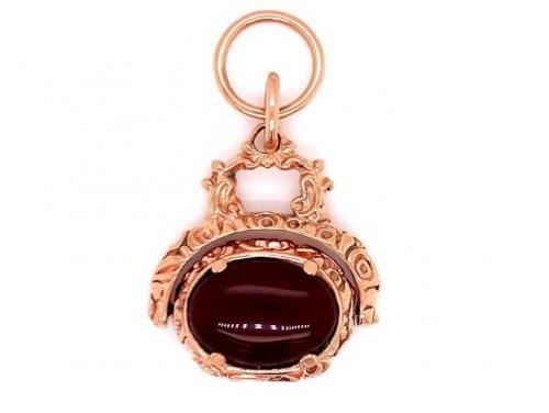 9ct Rose Antique Carnelian Spinner Charm image