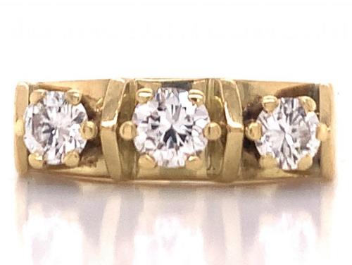 18ct Three Diamond Ring TDW 0.78ct image