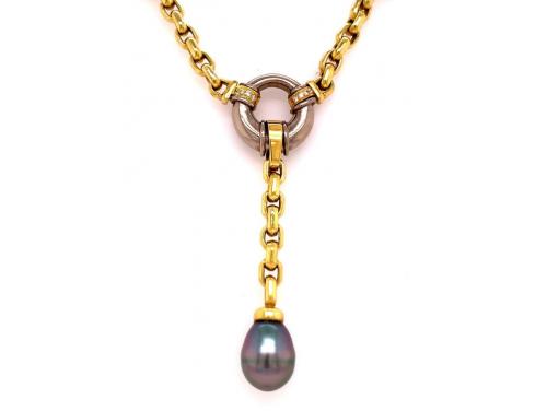 18ct Tahitian Pearl Diamond Necklace image