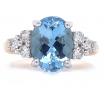 9ct Aquamarine Diamond Ring TDW 0.31ct image