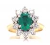 18ct Emerald Diamond Cluster Ring TDW 1CT image