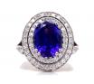 18ct Two Tone Tanzanite Diamond Oval Cluster Ring TDW 1.08ct image