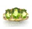 9ct 3 Peridot Diamond Ring image