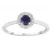 9ct White Gold Sapphire Diamond Cluster Ring TDW 0.08ct image