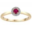 9ct Gold Ruby Diamond Cluster Ring TDW 0.05ct image