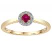 9ct White Gold Ruby Diamond Cluster Ring TDW 0.05ct image