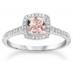 9ct White Gold Morganite Diamond Cluster Ring image