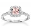 9ct White Gold Morganite Diamond Cluster Ring image