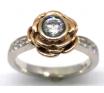 9ct Two Tone Solitaire Rose Ring TDW.53CT image