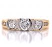 18ct Three Diamond Semi Rubset Ring TDW 0.77ct image