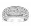 18ct White Gold Multi Diamond Wide Ring TDW 1.00ct image