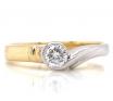 18ct Two Tone Diamond Solitaire Ring TDW 0.26ct image