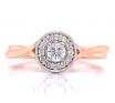 9ct Rose Diamond Halo Cluster Ring TDW 0.22ct image