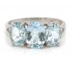 9ct White Gold 3 Aquamarine Dress Ring image