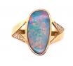 14ct Black Opal Doublet Diamond Ring image