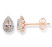 9ct Rose Morganite Diamond Pear Shape Earrings TDW 0.10ct image