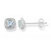 9ct White Gold Aquamarine Diamond Earrings image