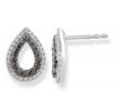 9ct White Gold Black & White Diamond Earrings TDW 0.40ct image