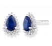 9ct White Gold Sapphire Diamond Earrings image