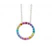 Ellani Stg Multi Colour Open Circle Pendant image