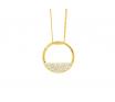 Ellani Stg Gold Plated CZ Half Open Circle Pendant image