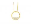 Ellani Stg Gold Plated CZ Half Open Circle Pendant image