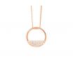 Ellani Stg Rose Gold Plated CZ Half Open Circle Pendant image