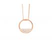 Ellani Stg Rose Gold Plated CZ Half Open Circle Pendant image