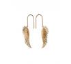 340956 9ct Gold Sterling Silver Gold Plated Mini Cupids Wing Earrings KW417ER HGP image