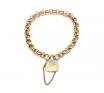 9ct Belcher Bracelet With Diamond Handbag Catch image