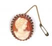 9ct Rose Twist Edge Cameo Brooch image