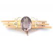 9ct Oval Amethyst Pearl Brooch image