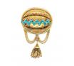 9ct Antique Turquoise Tassel Brooch image