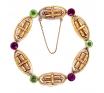 9ct Peridot Garnet Deco Bracelet - Hollow image