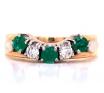 14ct Emerald Diamond Curved Eternity Ring image