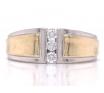 10ct Two Tone Three Diamond Ring TDW 0.21ct image