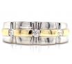 10ct White Gold Two Tone Gents Three Diamond Ring TDW 0.19ct image