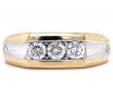 10ct Two Tone Three Diamond Ring TDW 0.46ct image