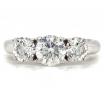 18ct White Gold Three Diamond Ring TDW 1.59CT image