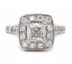 14ct White Gold Diamond Halo Ring TDW 1.67CT image