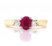 10ct Ruby Two Diamond Ring TDW 0.10ct image