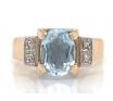 14ct Aquamarine Diamond Ring TDW0.04ct image