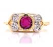 18ct Ruby Four Diamond Rubover Ring TDW 0.28ct image