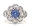 18ct Sapphire Diamond Flower Cluster Ring TDW 1.10ct image