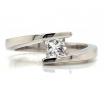 Platinum Princess Cut Diamond Crossover Ring TDW 0.40ct image