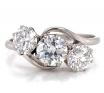 Platinum Three Diamond Ring TDW 1.94ct image